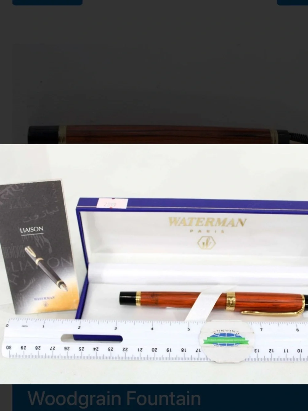 Waterman Liaison Red Woodgrain Fountain Pen , with 18k gold nib, in box with In